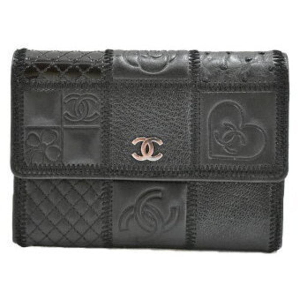 Chanel Icon Patchwork Wallet Black Matsuyama Kuma… - image 1
